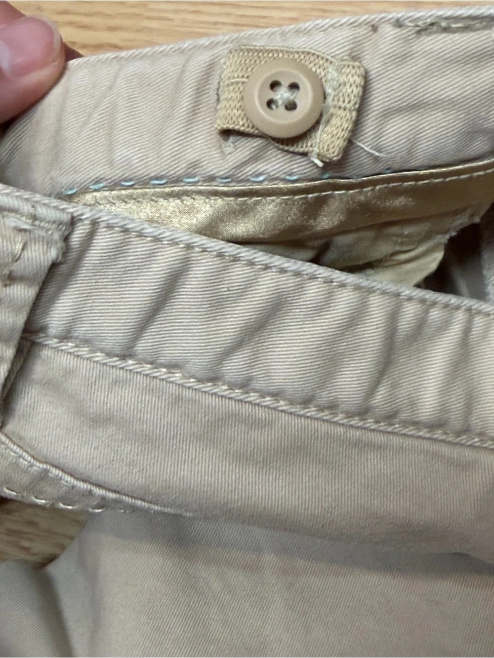 Gap Kids Girls Khaki Beige Flare Pants Stretch 12 Slim Embroidered Waist Y2K